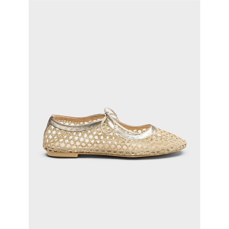 Ballerine Mary Jane in Rete Dorata - Golden Glow