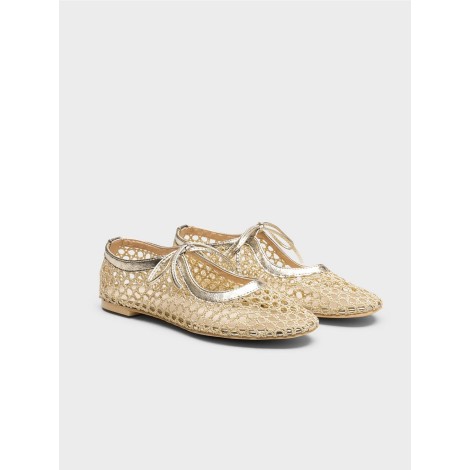 Ballerine Mary Jane in Rete Dorata - Golden Glow