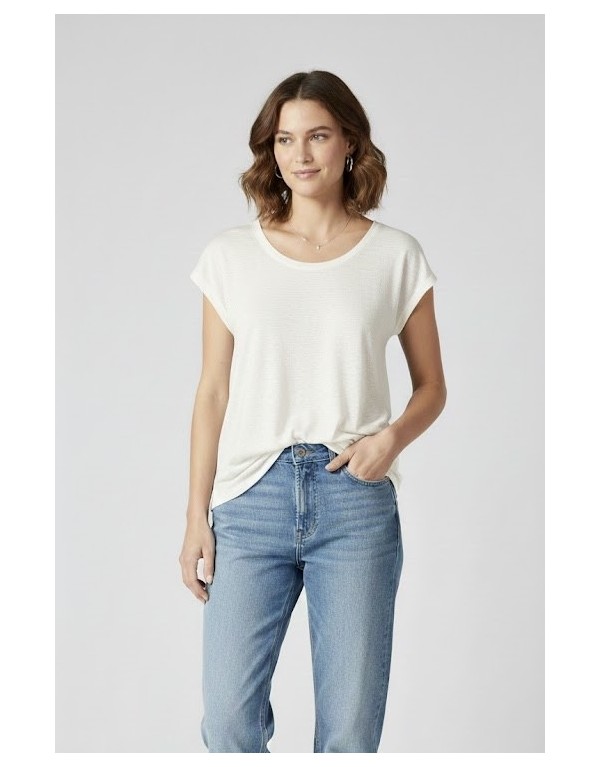 T-shirt Essential in 100% Lino – Bianco Latte
