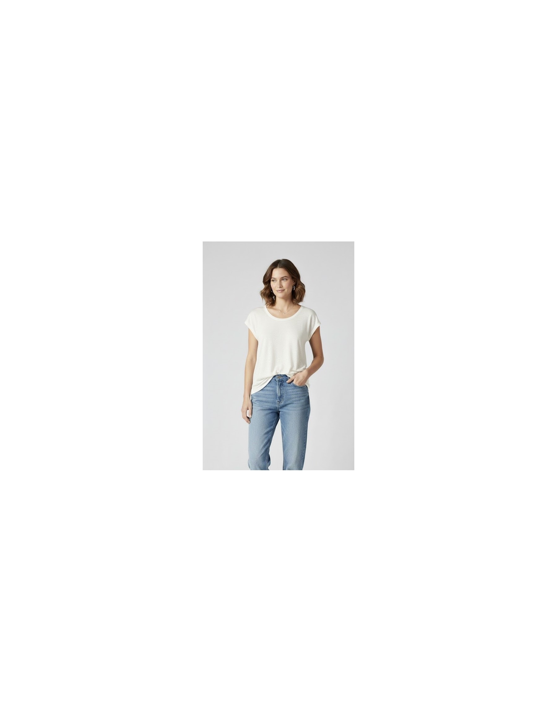 T-shirt Essential in 100% Lino – Bianco Latte
