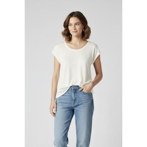 T-shirt Essential in 100% Lino – Bianco Latte