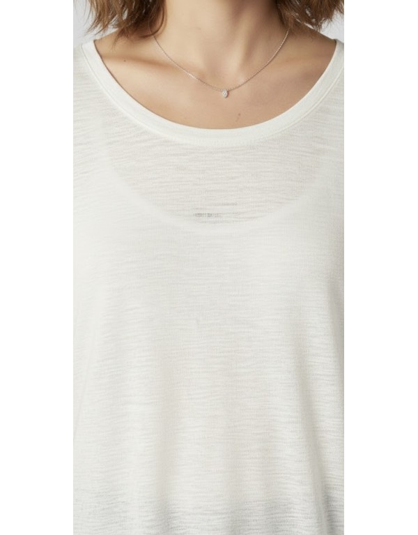 T-shirt Essential in 100% Lino – Bianco Latte