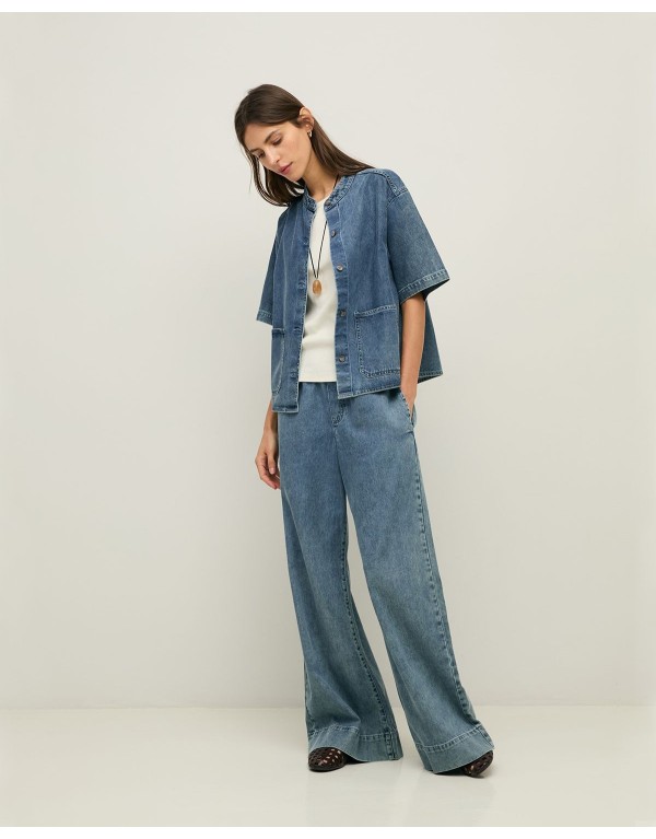 Jeans Wide-Leg in Denim Medio: Eleganza Relaxed