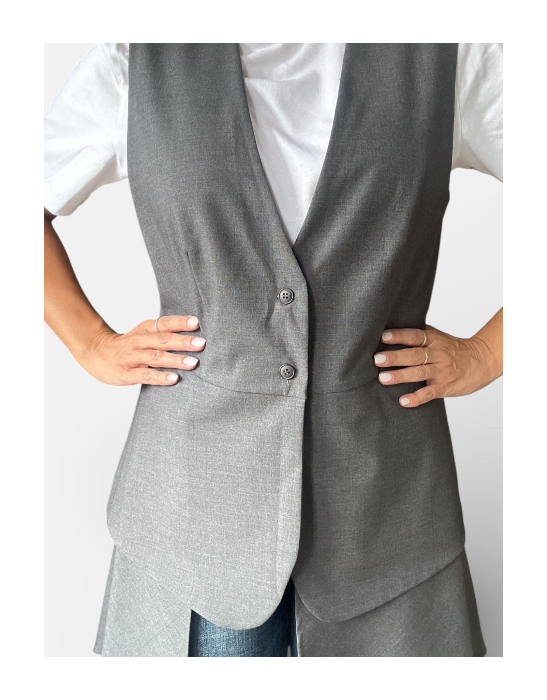 Gilet asimmetrico sartoriale