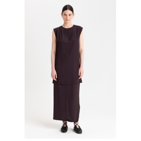 Abito Midi "Chocolate Layer" – Eleganza Contemporanea