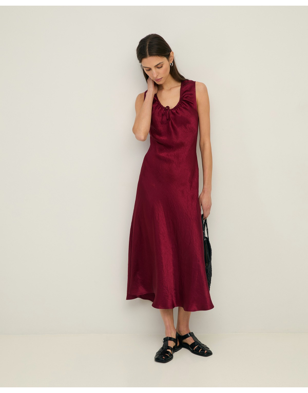 Abito satin ciliegia