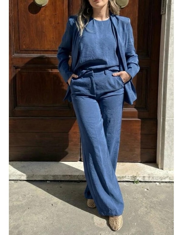 Pantalone Wide-Leg Satin Effect