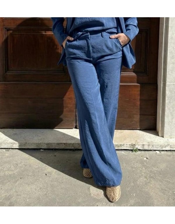Pantalone Wide-Leg Satin Effect