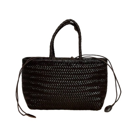 Borsa Basket in Pelle Intrecciata con Sacca Interna e Tracolla Rimovibile