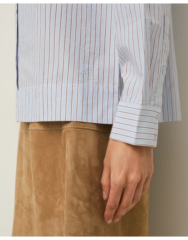 Camicia Regular Fit in Cotone Biologico a Righe