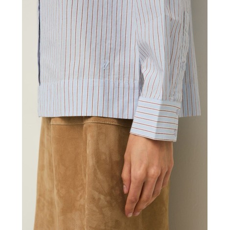 Camicia Regular Fit in Cotone Biologico a Righe