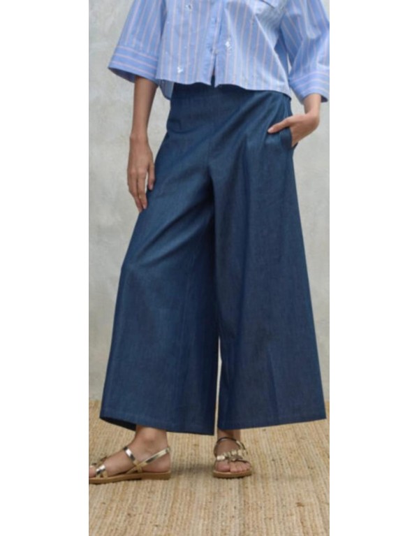 Pantalone Palazzo in Chambray – Leggerezza e Stile