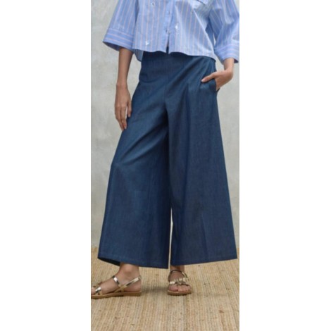 Pantalone Palazzo in Chambray – Leggerezza e Stile