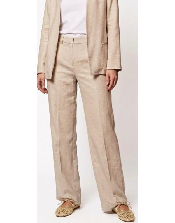 Pantalone Sartoriale Wide-Leg in Lino e Cotone – L’Essenza del Chic Italiano