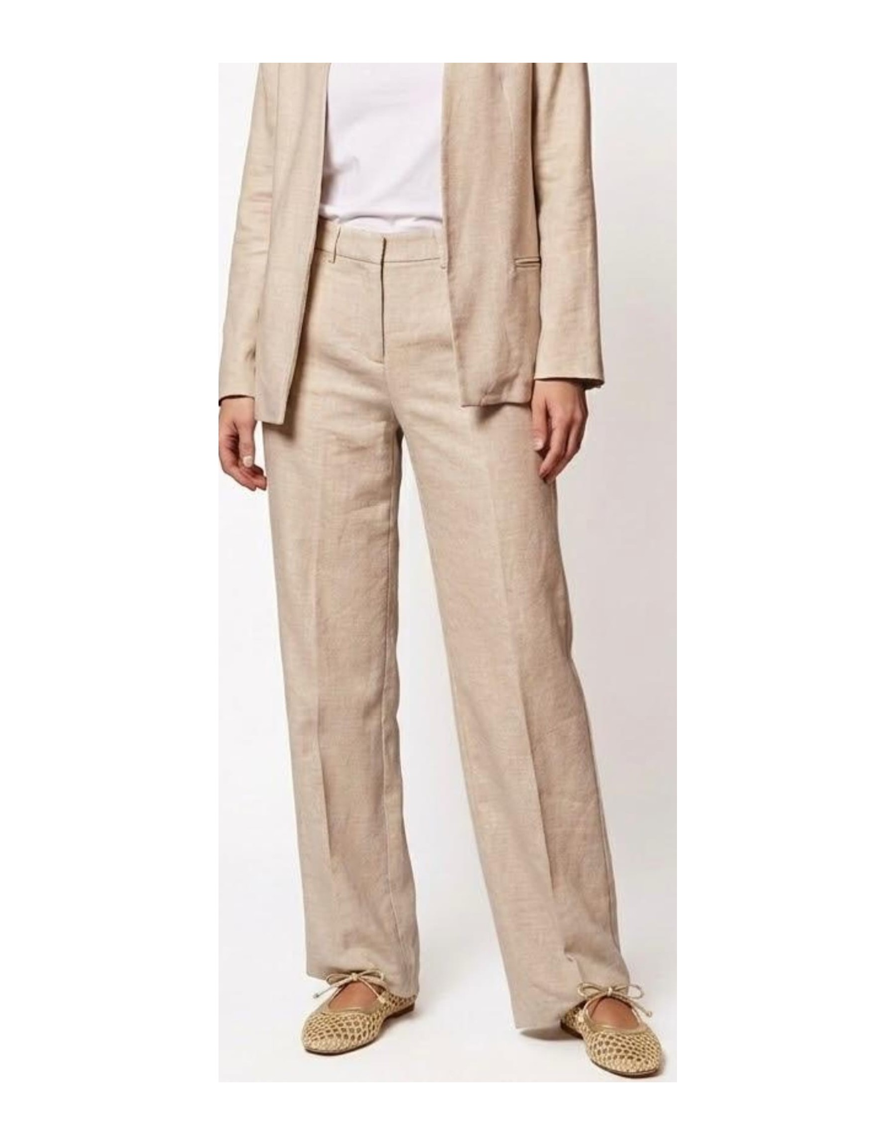 Pantalone Sartoriale Wide-Leg in Lino e Cotone – L’Essenza del Chic Italiano
