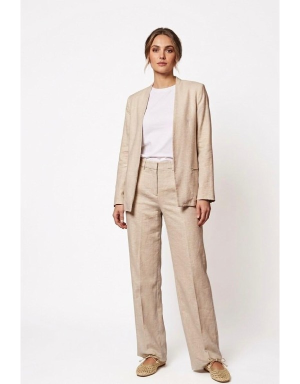 Pantalone Sartoriale Wide-Leg in Lino e Cotone – L’Essenza del Chic Italiano