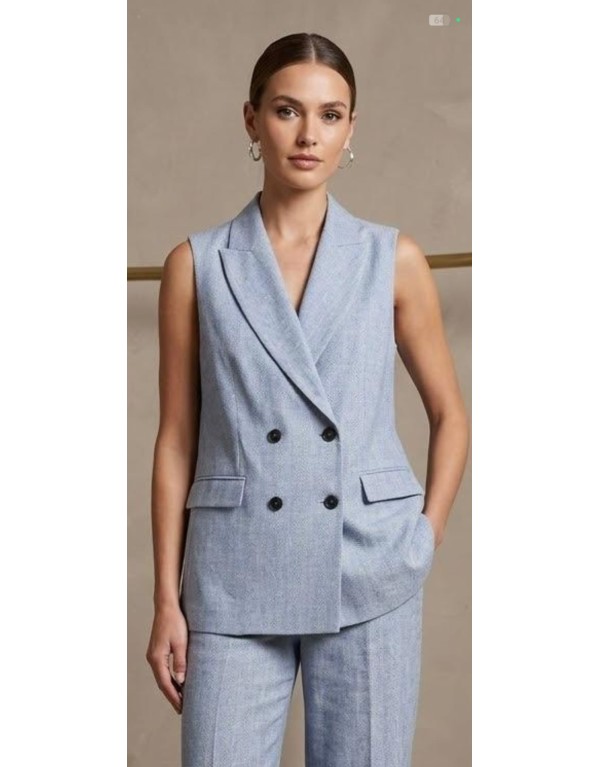 Gilet Sartoriale Doppiopetto in Lino e Cotone – L'Icona del Nuovo Formalismo