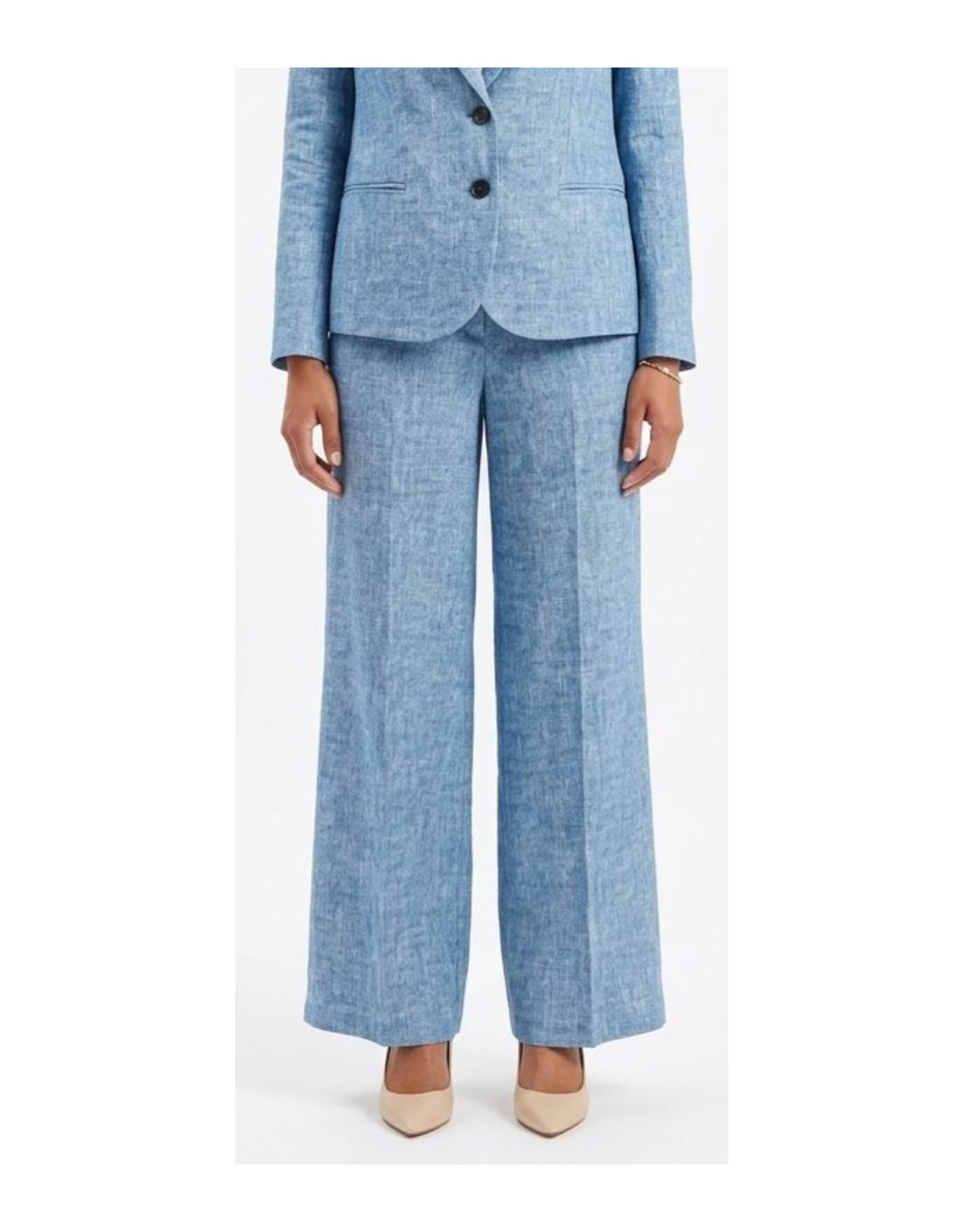 Pantalone Sartoriale Wide-Leg fiammato in cotone.