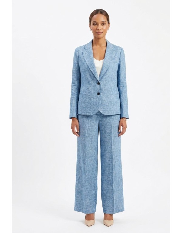 Pantalone Sartoriale Wide-Leg fiammato in cotone.