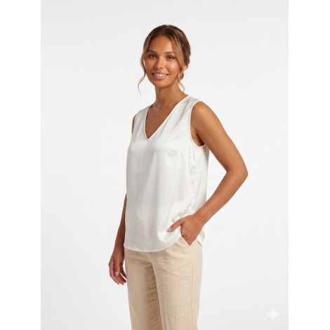Top Smanicato in Viscosa Satinata – Minimalismo Chic