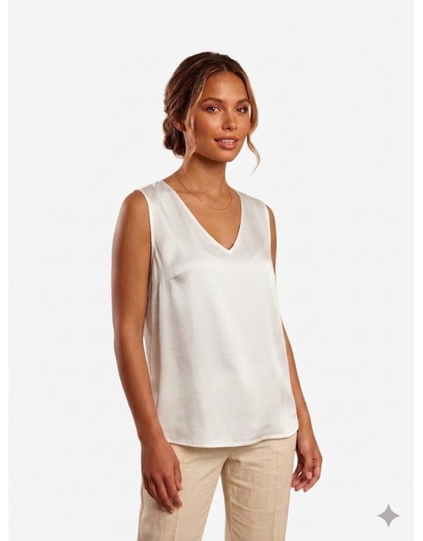 Top Smanicato in Viscosa Satinata – Minimalismo Chic
