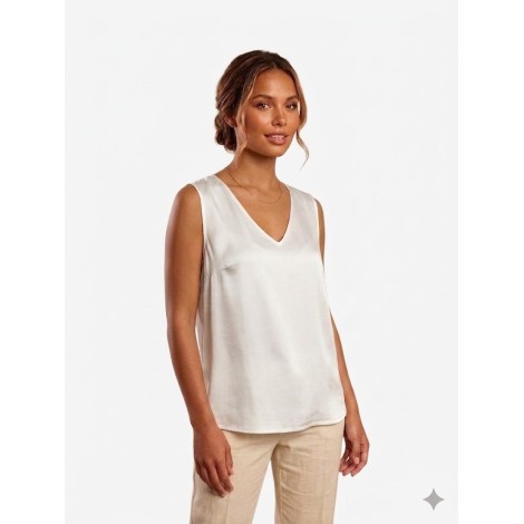 Top Smanicato in Viscosa Satinata – Minimalismo Chic