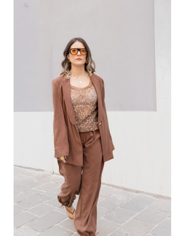 Pantaloni a Palazzo in viscosa  Marrone Cioccolato - L'Incontro tra Eleganza e Comodità