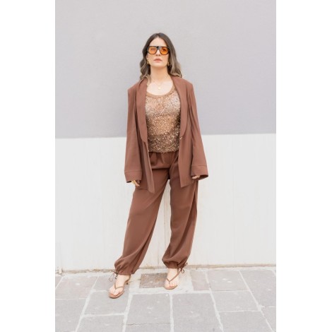 Pantaloni a Palazzo in viscosa  Marrone Cioccolato - L'Incontro tra Eleganza e Comodità