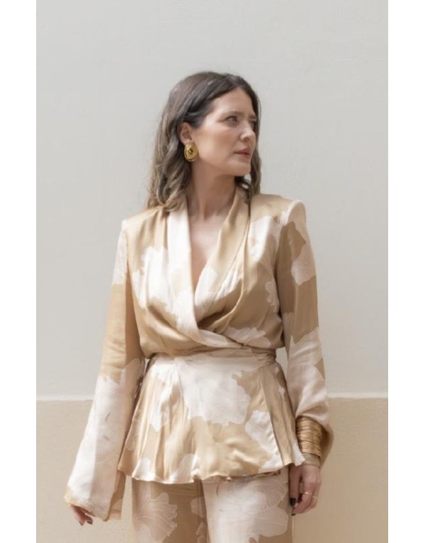 Blazer "Wrap"  Fantasia Floreale – Eleganza Fluida