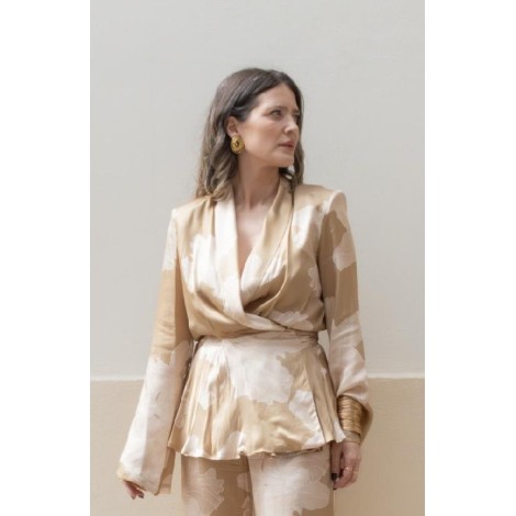 Blazer "Wrap"  Fantasia Floreale – Eleganza Fluida