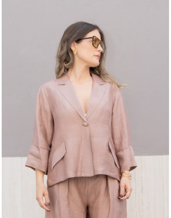 Blazer in Puro Lino – Eleganza Vibrante