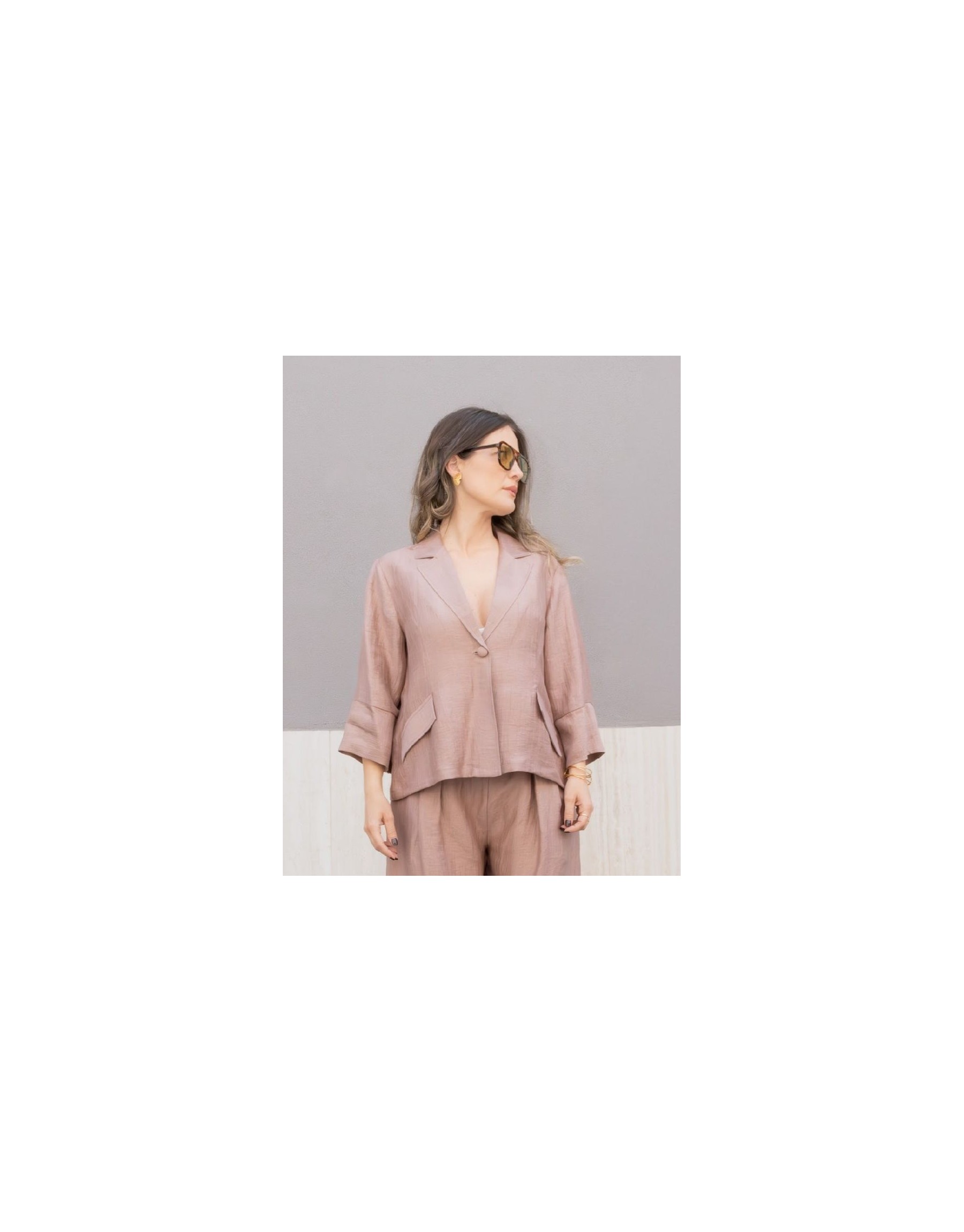 Blazer in Puro Lino – Eleganza Vibrante