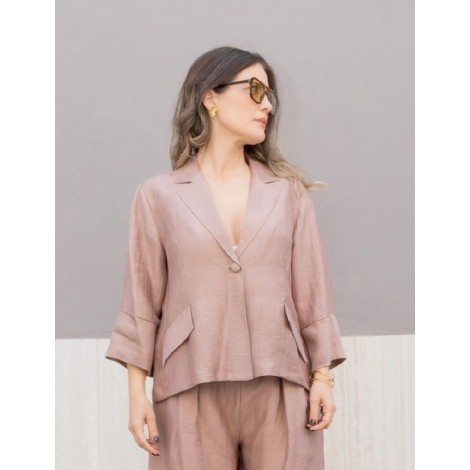 Blazer in Puro Lino – Eleganza Vibrante