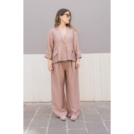 Blazer in Puro Lino – Eleganza Vibrante
