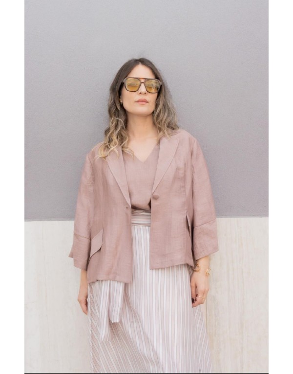 Blazer in Puro Lino – Eleganza Vibrante
