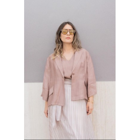 Blazer in Puro Lino – Eleganza Vibrante