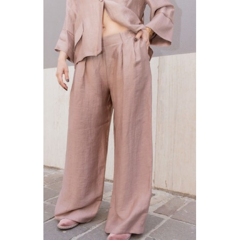 Pantalone Palazzo "Aura" in Lino Shimmer