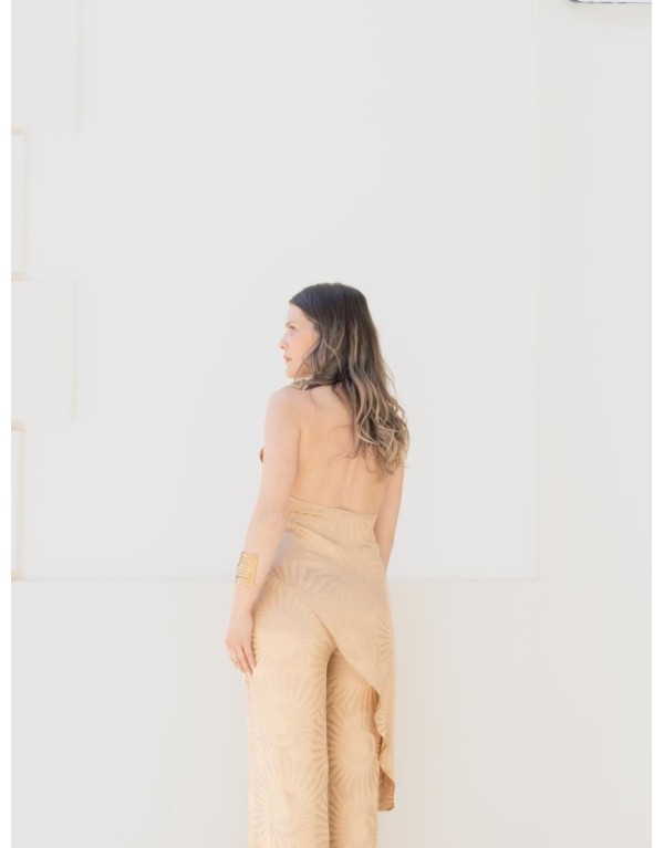 Top Asimmetrico con Scollo all'Americana – Oro Antico