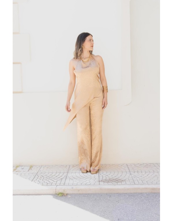 Top Asimmetrico con Scollo all'Americana – Oro Antico