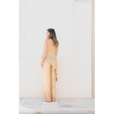 Top Asimmetrico con Scollo all'Americana – Oro Antico