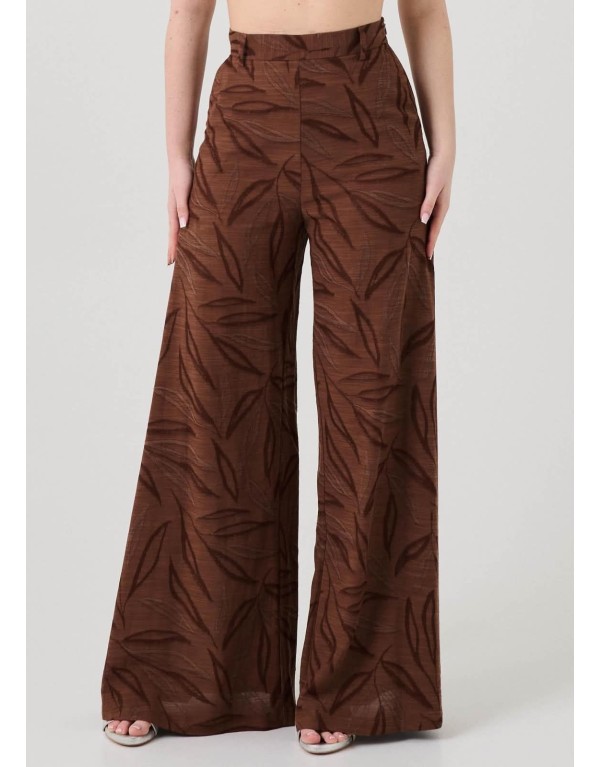 Pantalone Wide Leg - Texture Foglie