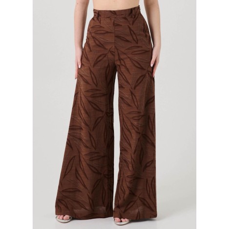 Pantalone Wide Leg - Texture Foglie