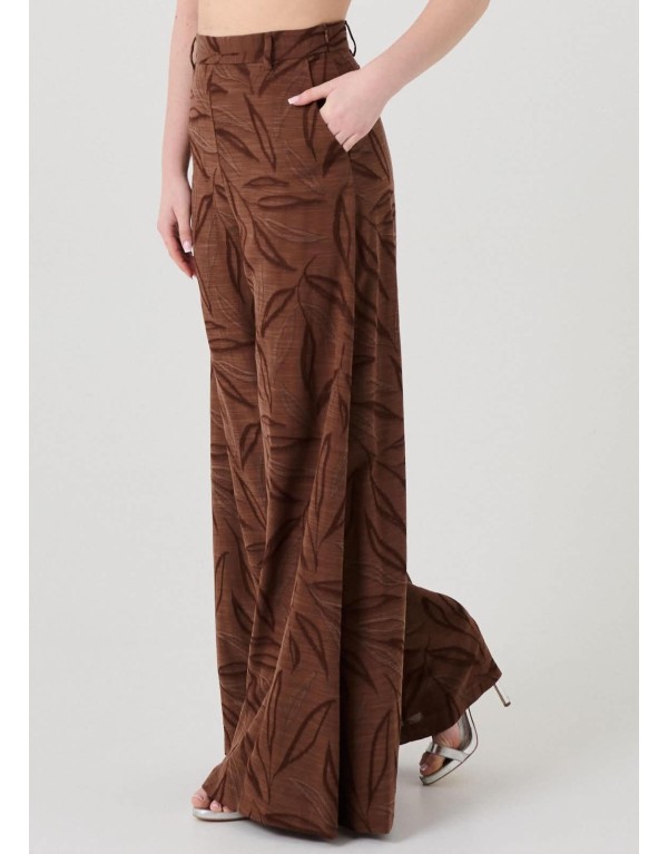 Pantalone Wide Leg - Texture Foglie