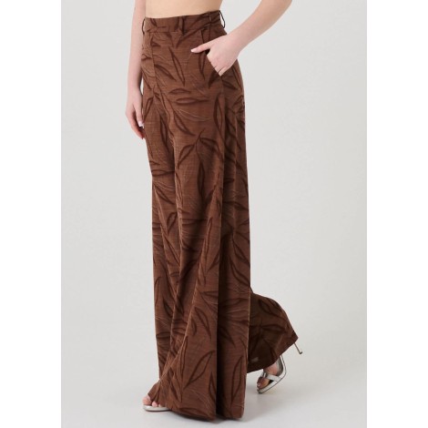 Pantalone Wide Leg - Texture Foglie