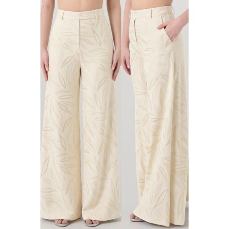 Pantalone Wide Leg - Texture Foglie