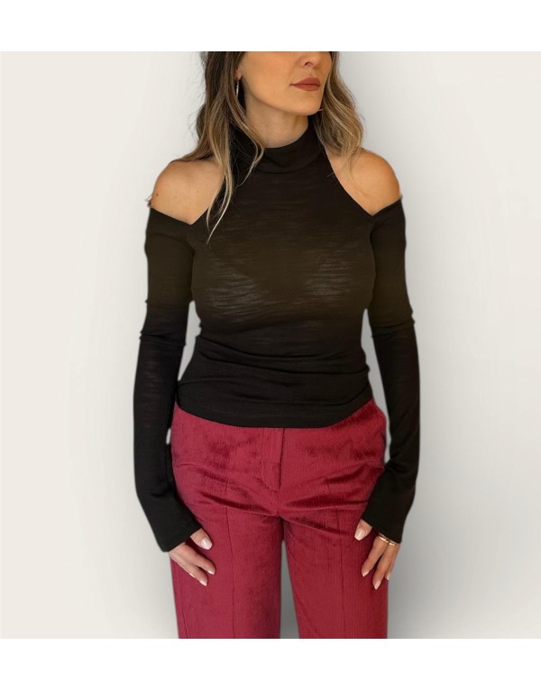 Maglia gioiello cut-out moro