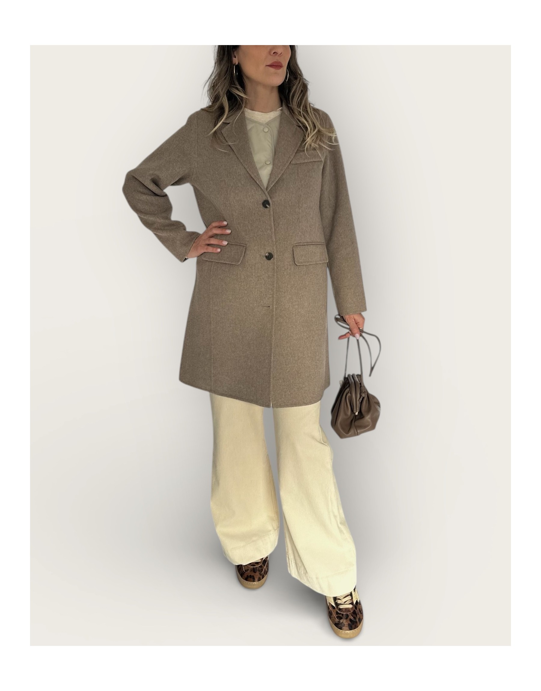 Cappotto midi mélange