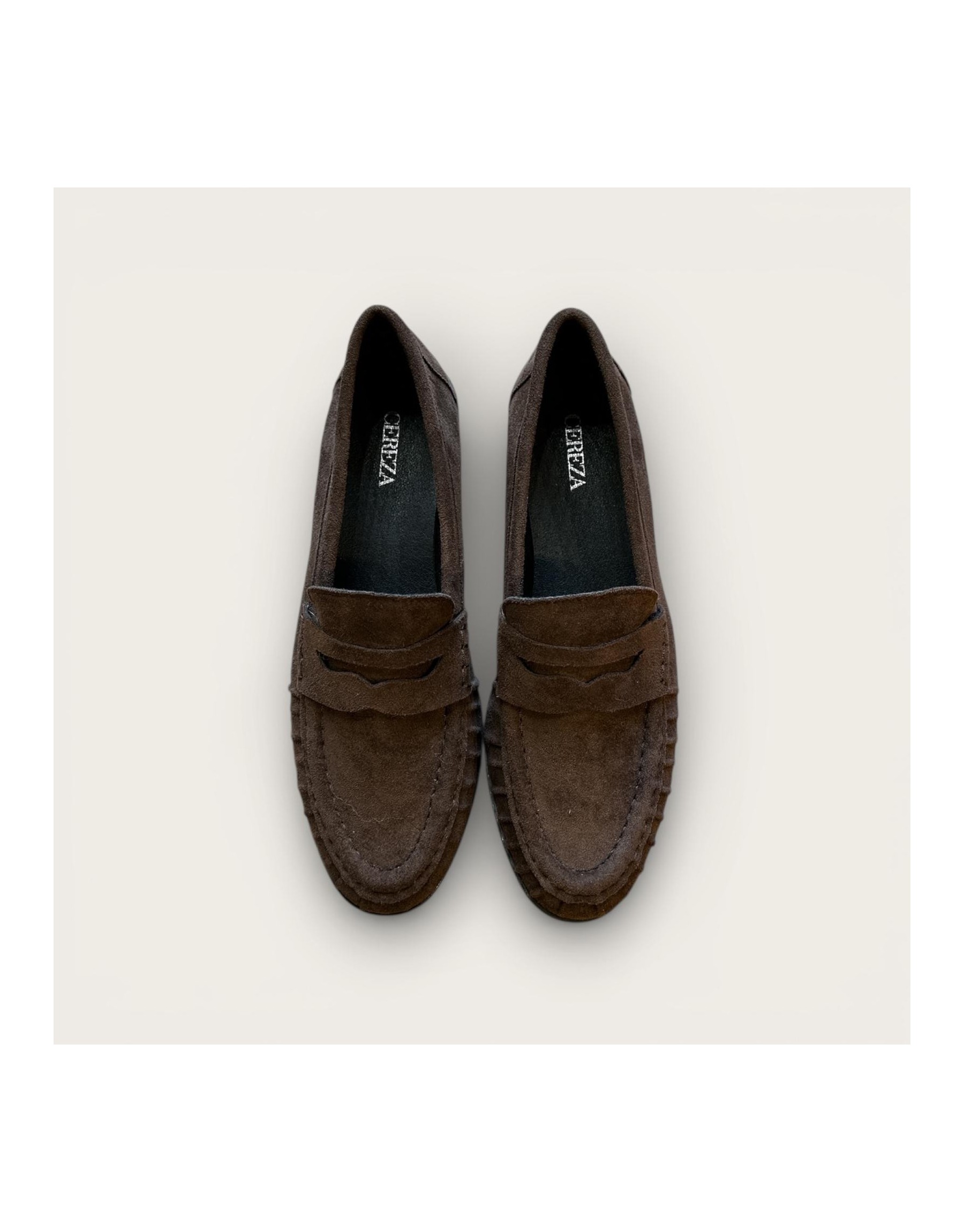 Mocassino in ecocamoscio marrone