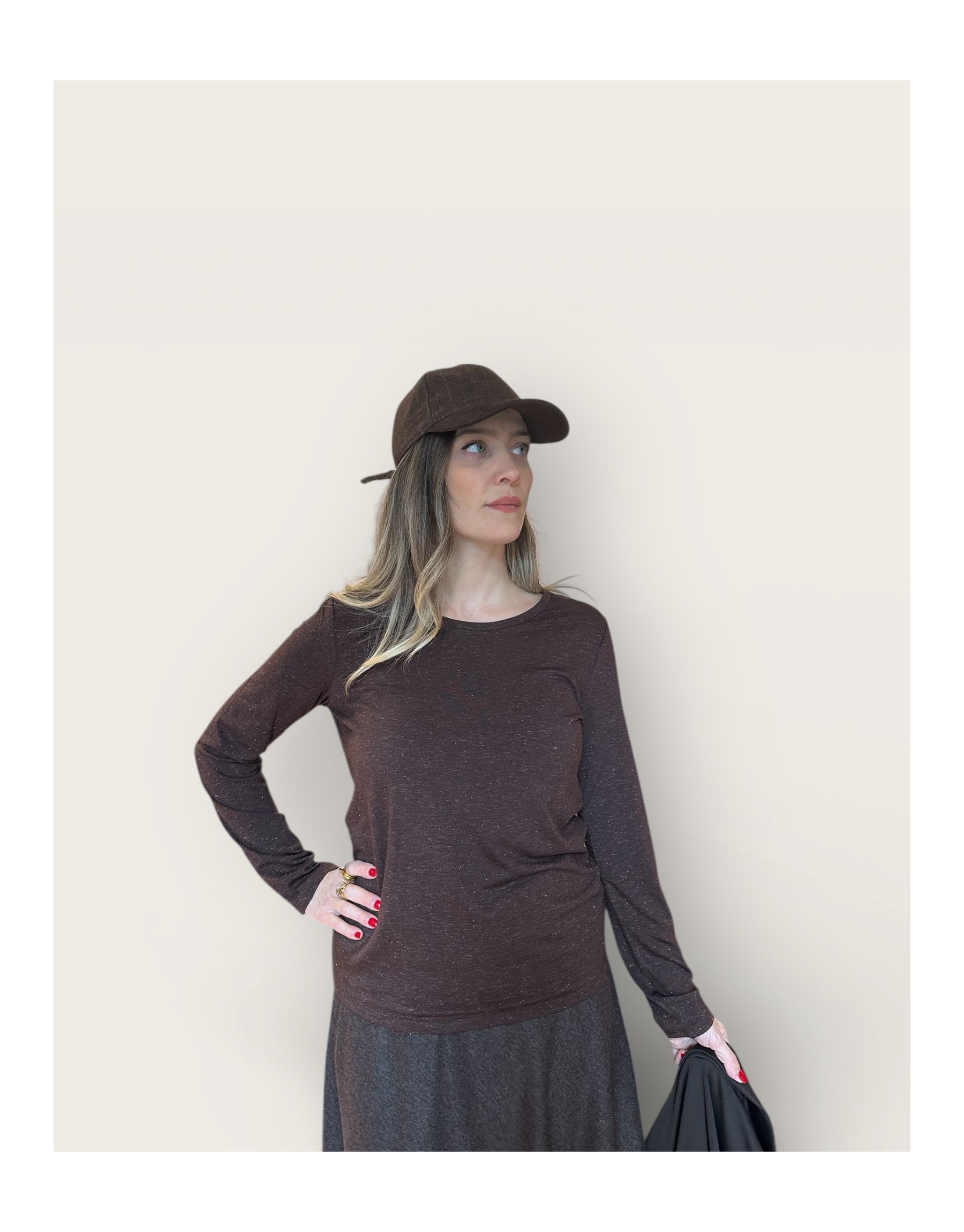 Blusa in maglia lurex