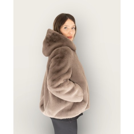 Eco pelliccia bomber taupe